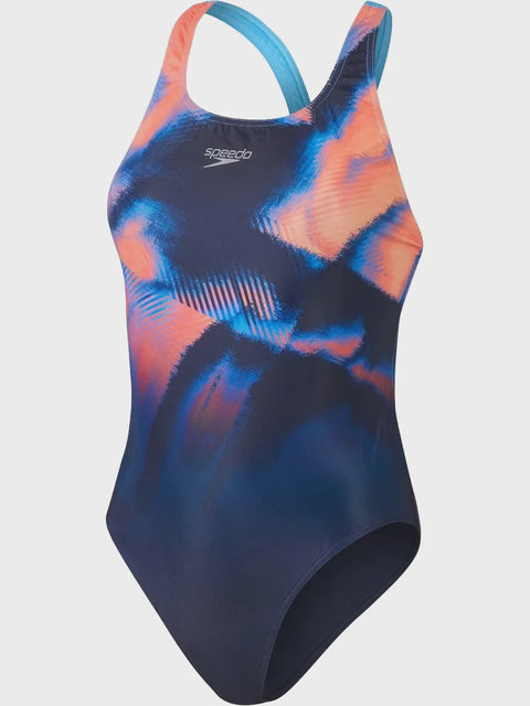 Womens Placement Digital Powerback Navy Red Blue