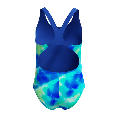 Girls Allover Print Splashback One Piece Mayan Blue