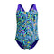 Girls Digital Allover Splashback One Piece Indigo Glow