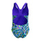 Girls Digital Allover Splashback One Piece Indigo Glow