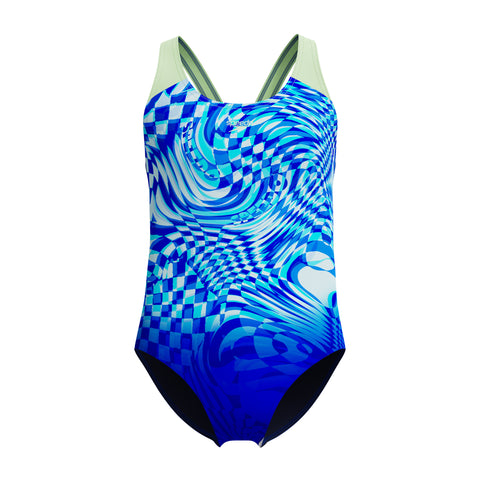 Girls Placement Splashback One Piece Deep Sapphire