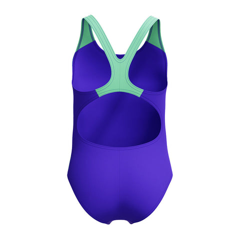 Girls Digi Placement Splashback One Piece Indigo Glow