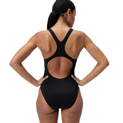 Womens Digital Printed Medalist One Piece Turquoise Gem