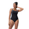 Womens Shaping Lunalustre Printed One Piece Black Oxid Grey