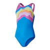 Girls Printed Pulseback One Piece Blue Pink