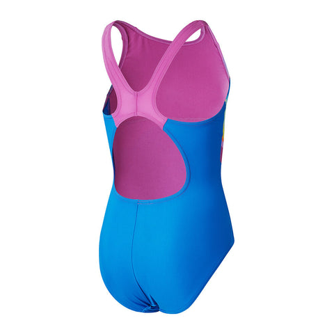 Girls Printed Pulseback One Piece Blue Pink
