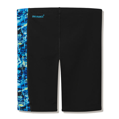 Boys Print Panel Jammer Anthracite Hyperteal
