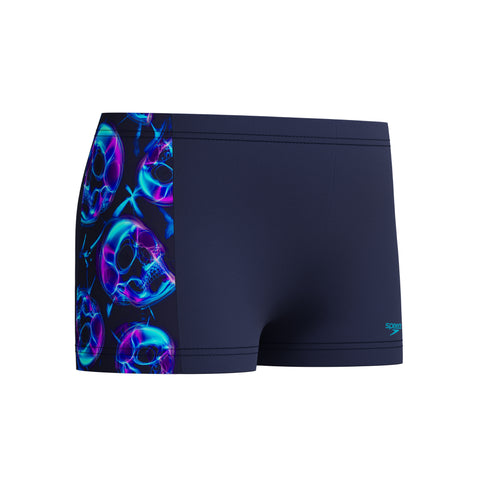 Boys Allover Print Panel Aquashort Peacoat Mayan Blue