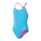Girls Solid Lane Line Back One Piece Pickton Blue