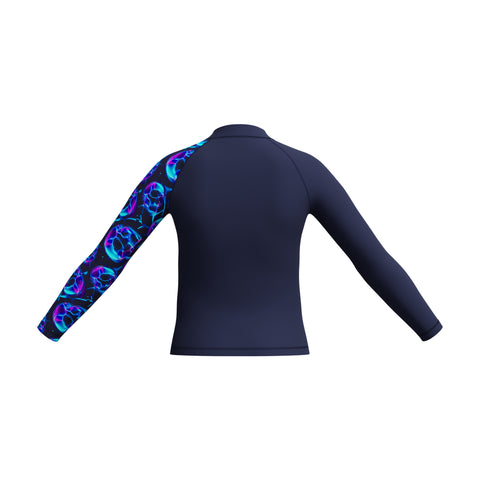 Boys Print Long Sleeve Rash Top Peacoat Mayan Blue