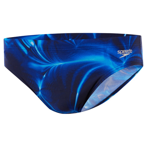 Mens Print 7cm Brief Black Deep Sapphire