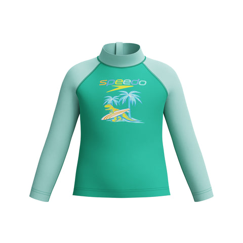 Toddler Boys Long Sleeve Print Rashtop Marine Teal