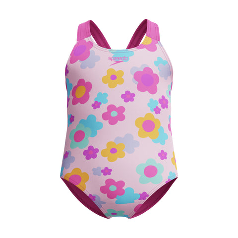 Toddler Girls Print One Piece Neon Flamingo