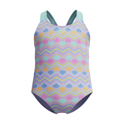 Toddler Girls Print One Piece Bright Lavender