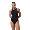 Womens Racer Zip Swimsuit Anthracite