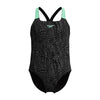 Girls Digital Allover Powerback One Piece Alfalfa Green