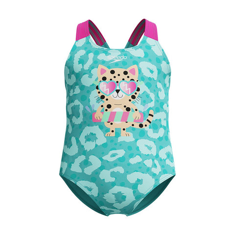 Toddler Girls Digital Printed Swimsuit Arctic Glass Purple