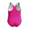 Toddler Girls Digital Printed Swimsuit Neon Bubblgum Green
