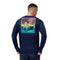 Mens Long Sleeve Graphic Swim Shirt Navy