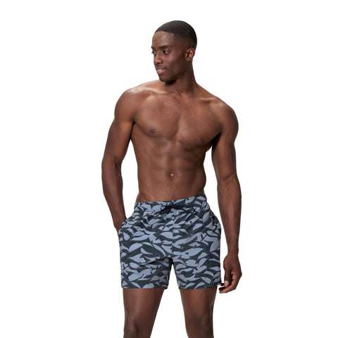 Mens Print Redondo Edge Volley 16" Watershort Black Grey Lead