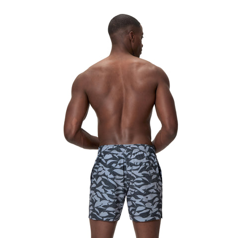 Mens Print Redondo Edge Volley 16" Watershort Black Grey Lead