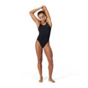 Womens Performance Back One Piece Black Silver
