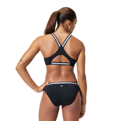 Womens Performance Two Piece Set Black Silver