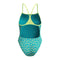 Womens Printed Turnback One Piece Bloom Burst Turquoise Gem