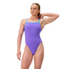 Womens Solid Tri Back One Piece Indigo Glow Picton Blue