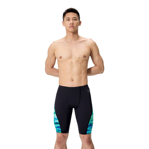 Mens Spliced Printed Jammer Sunset Grove Black