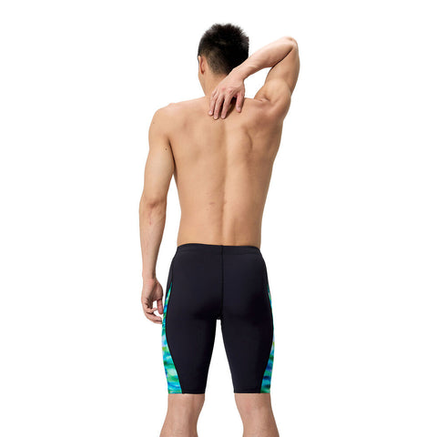Mens Spliced Printed Jammer Sunset Grove Black