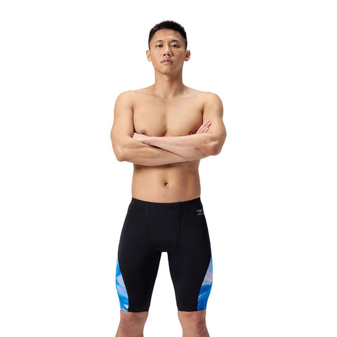 Mens Printed Side Spliced Jammer Ocean Wash Black