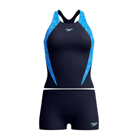 Womens Hyperboom Splice Tankini Set Lagoon Blue
