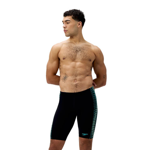 Mens Endurance+ Tech Panel Jammer Black Turquoise Gem
