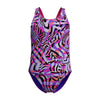 Girls Digital Allover Leaderback One Piece Flare Pink