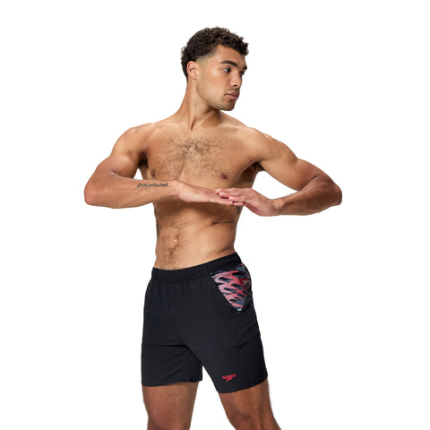 Mens Xpress Lite Panel 16" Watershort Anthracite Red