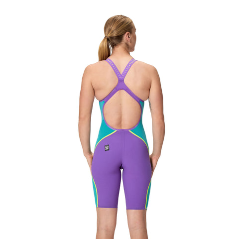 Womens Fastskin LZR Pure Intent 2.0 OB Kneeskin Grape Mayan Blue Hyper Yellow