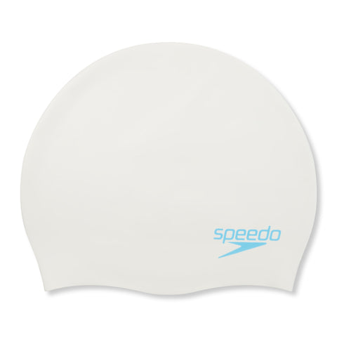 Junior Plain Moulded Silicone Cap White Aqua