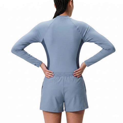 Womens Scuba Flex Long Sleeve Rash Guard Polar Blue Oceanic