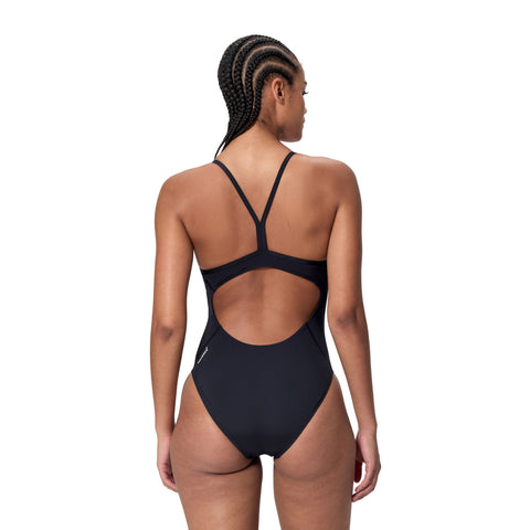 Womens Classic Logo Thinstrap One Piece Black