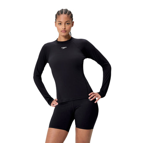 Womens Classic Logo LS Rash Top Anthracite