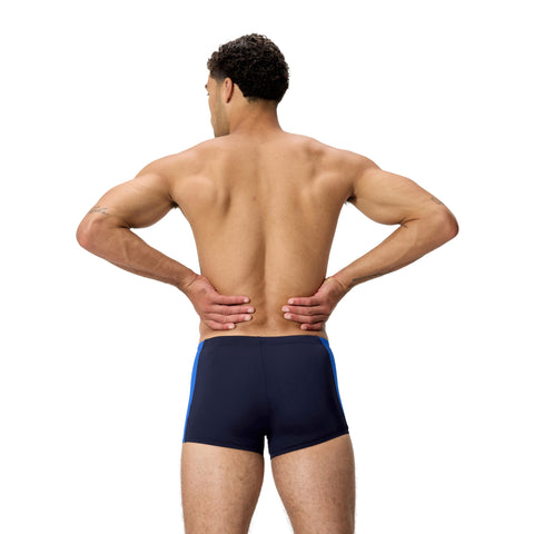 Mens Solid Spliced Aquashort Peacoat Deep Sapphire