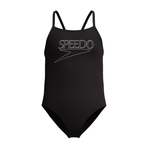 Girls Classic Logo One Piece Black