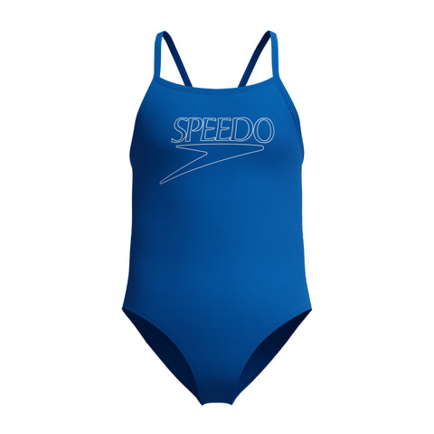 Girls Classic Logo One Piece Blue