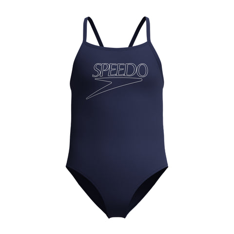 Girls Classic Logo One Piece Navy