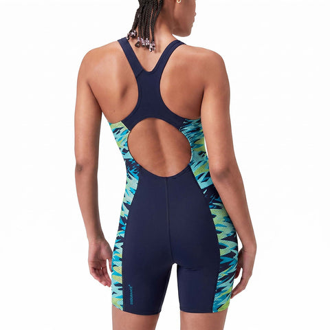 Womens Hyperboom Splice Muscleback Legsuit Anthracite Hyperteal