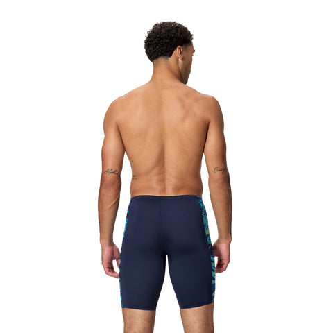 Mens Printed Spliced Jammer Peacoat Deep Sapphire