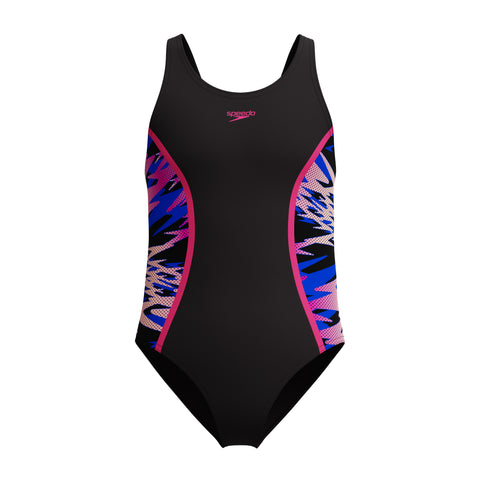 Girls Hyperboom Splice Muscleback One Piece Black Pink