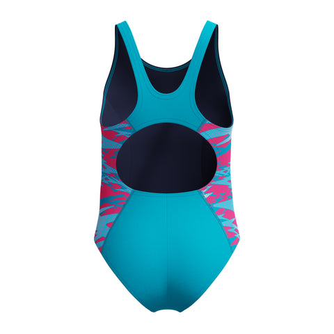 Girls Hyperboom Splice Muscleback One Piece Mayan Blue Pink