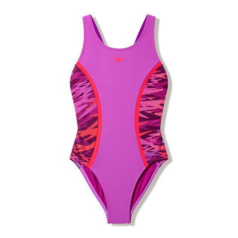 Girls Hyperboom Splice Muscleback One Piece Neon Jelly Pink